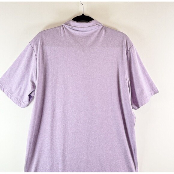 01 Algo Mens Polo Shirt Purple Quick Dry Wicking Performance Golf Large Tall - Picture 7 of 9